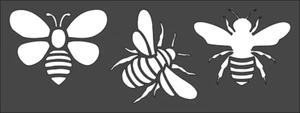 1- 3x8 inch Custom Cut Stencil, (NB-17) Bees - Picture 1 of 1