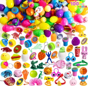 100 PCS Prefilled Easter Eggs with Assorted Toys Plus Stickers Inside, Gift Idea - Picture 1 of 7