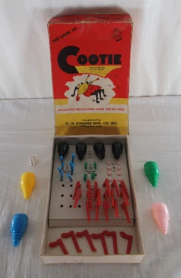 The Game of... Juego de mesa de plástico Cootie W.H. Schaper Mfg. Co. 1949 Vintage Foto 1 de 4