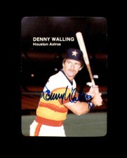 Denny Walling Hand Signed 1985 Mother's Cookies Houston Astros Autograph