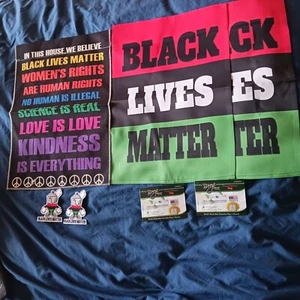 Black Lives Matter Flag Lot of 3 Flags Plus Black Lives Matter Patches Lot of 2 - Picture 1 of 9