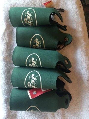 New York Jets Logo Neoprene 1/2 Liter Water Bottle Cover Holder Set Of 5 Cover
