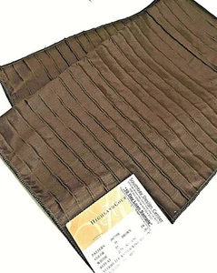 Brown Designer Fabric 96% Silk Embossed Striped Textured 25 x 26 NWT - Picture 1 of 6