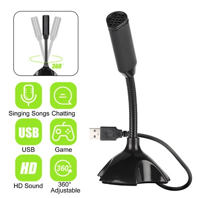 Mini USB Computer Microphone Noise Canceling Voice Recording for Laptop Desktop - Image 1 of 4