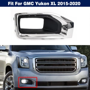 Right Front Bumper Fog Light Cover Bezel Chrome Trim For GMC Yukon XL 2015-2020 - Picture 1 of 11