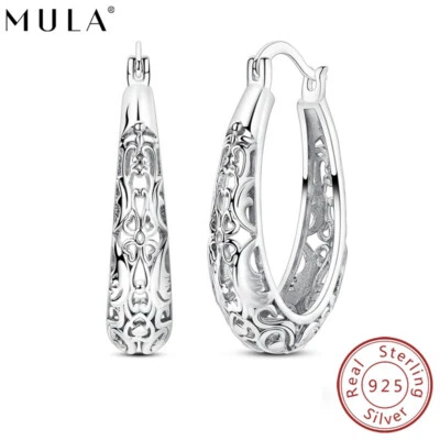 MULA European 925 Silber Ring Ohrringe Hohlblume für Frauen Geschenk Schmuck - Bild 1 von 4