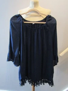 Women's Westport Navy Blue Tunic Top Shirt Blouse UK Size XL 16 - Picture 1 of 3