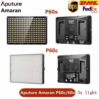 Aputure Amaran P60C P60X 3x lights kit Bi-Color RGBWW LED Video Panel Fill Light - Imagen 1 de 4