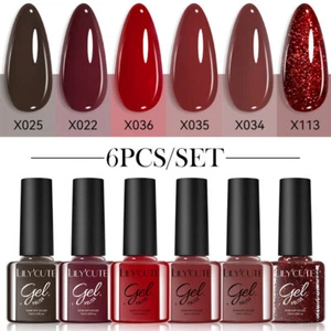 LILYCUTE 6 Flaschen Nagel Gellack Set Semi-Permanent Soak Off Gel Nagellack Kit - Bild 1 von 31