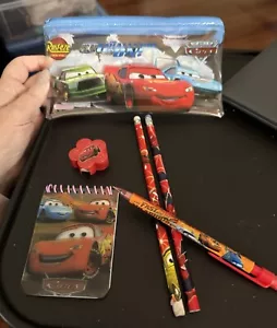 Disney Pixar Cars Pencil Case Lightning McQueen With Pencils And Other Items - Picture 1 of 3