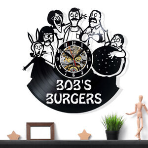 Bob's Burgers Vinyl Wall Clock Gift Surprise Ideas Friends Birthdays Home Decor