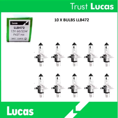 10 LUCAS H4 LLB472 Halogen Headlights 12V  - Image 1 of 2