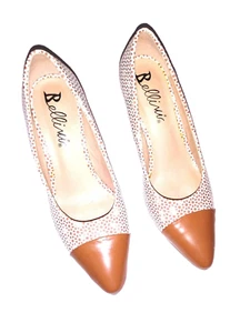 Bellini Damen-Pumps Größe 6,5 M braun und weiß geometrisch braun einfarbig Zehenabsatz 3 Zoll - Bild 1 von 10