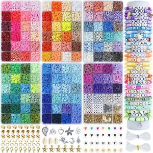 13542 Pcs, 132 Colors Clay Beads Bracelet Making Kit, Beads for Friendship Br...