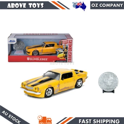 Jada 1:24 1977 Chevy Camaro Transformers Bumblebee & Collectible Coin Car Model - Image 1 of 3