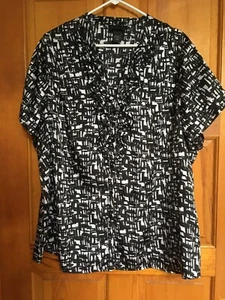 NWOT Lane Bryant  short sleeve button front ruffle top 22 24 - Picture 1 of 6