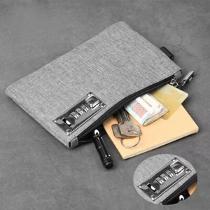 Password Lock Anti-Theft Wallet Lockable Cash Bag Passports Credit Cards Purse; - Picture 1 of 14