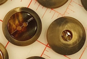 15 Faux Tortoise Shell Italian Buttons Shiny & Matte Plastic 1-1/8" Reversible - Picture 1 of 7