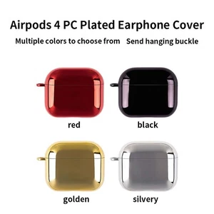 For Airpods 4/3/2/1 Airpods Pro 2/1 Plating Style Hard Case Cover with Keychain - Picture 1 of 12