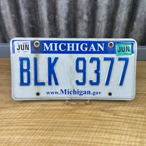 Michigan State License Plate Tag Man Cave Decoration Craft Expired 6/12 BLK 9377 - Picture 1 of 4