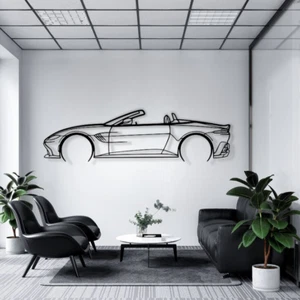 Aston Martin Vantage Convertible Car  silhouette Metal Wall Decor for Car Lovers - Picture 1 of 11