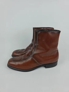 Botas al tobillo Mason para hombre talla 10 EE anchas de cuero genuino con cremallera lateral punta cuadrada - Imagen 1 de 11