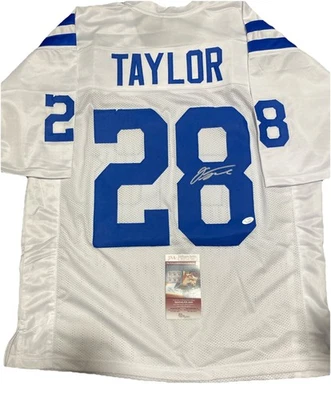 Camiseta deportiva personalizada firmada por Jonathan Taylor #28 de los Indianapolis Colts certificado de autenticidad JSA 585 Foto 1 de 4