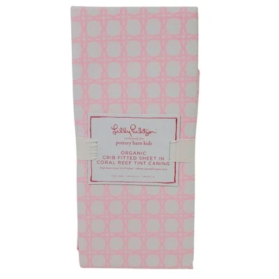 Lilly Pulitzer Pottery Barn Kids Organic Crib Fitted Sheet Coral Reef - Image 1 of 3