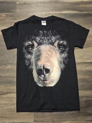 Camiseta para hombre Big Black Bear Face - negra pequeña Foto 1 de 4