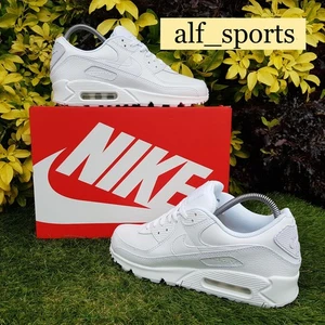 ❤️Neu mit Karton & Original Nike® Air Max 90 LTR "Triple White" Turnschuhe in UK Größe 9 - Bild 1 von 22