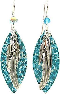 Pendientes Silver Forest NE0672A - Plumas Tono Plata Sobre Forma de Fútbol Abierto Foto 1 de 2