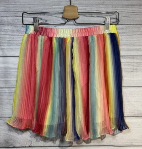 SADIE & SAGE ARCO IRIS 🌈 CORTO PLISADO Mujer TALLA GRANDE Multicolor Rayas. Nuevo con etiquetas - Imagen 1 de 5