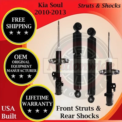 Monroe OEM Front Struts & Rear Shocks For 2010-2013 Kia Soul Lifetime Warranty - Изображение 1 из 4