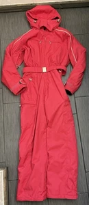Vintage Bogner Women’s Ski Suit Size 10 Red EUC One Piece Detachable Hooded Ski - Picture 1 of 13