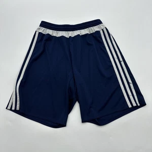 Adidas Athletic Shorts Youth Boys S Blue Striped White Logo ..#32415 - Picture 1 of 17