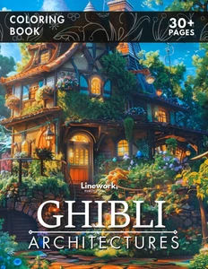 Libro para colorear de arquitectura Ghibli: explora más de 45+ impresionantes páginas para colorear de W - Imagen 1 de 2