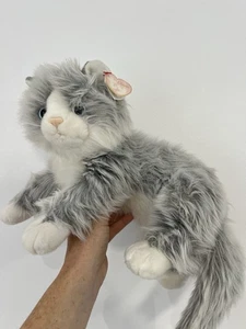 Juguete suave de peluche gris esponjoso TY Lyric 30 cm de largo 2005 en muy buena condición *Etiqueta - Imagen 1 de 9