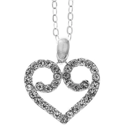 Collar Corazón Chapado en Oro Blanco 18K Matashi con Diseño Cristal Cadena 16" Regalo Foto 1 de 4
