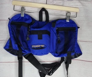Vintage Stansport Fanny Pack Waist Bag Bottle Holder Blue - Picture 1 of 4