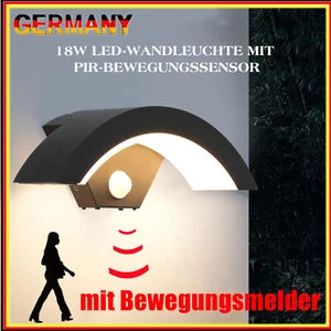 LED Außenleuchte mit Bewegungsmelder Wandleuchte Außenlampe Wandlampe IP65 18W - Bild 1 von 17