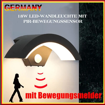 LED Außenleuchte mit Bewegungsmelder Wandleuchte Außenlampe Wandlampe IP65 18W - Bild 1 von 4