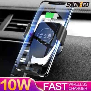 STONEGO 10W Wireless Car Charger with Auto Clamp & Vent Mount for Phones - Picture 1 of 7
