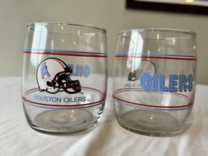 Pair of Houston Oilers drinking/Tumblers Glasses NFL Vintage - Picture 1 of 4