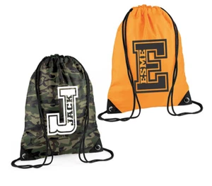 Personalised Drawstring Bag Sport School PE Kit Boys Girls Gym Dance Swimming - Picture 1 of 3