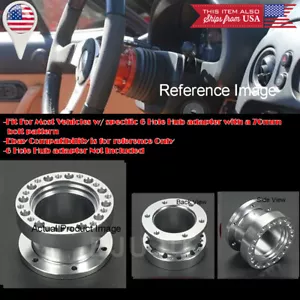 2" Silver Steering Wheel 6 Holes x 70mm Hub Extender Extension Spacer For BMW - Foto 1 di 2