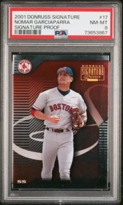 2001 Donruss Signature Proof Nomar Garciaparra PSA 8 #/175 - Image 1 of 2
