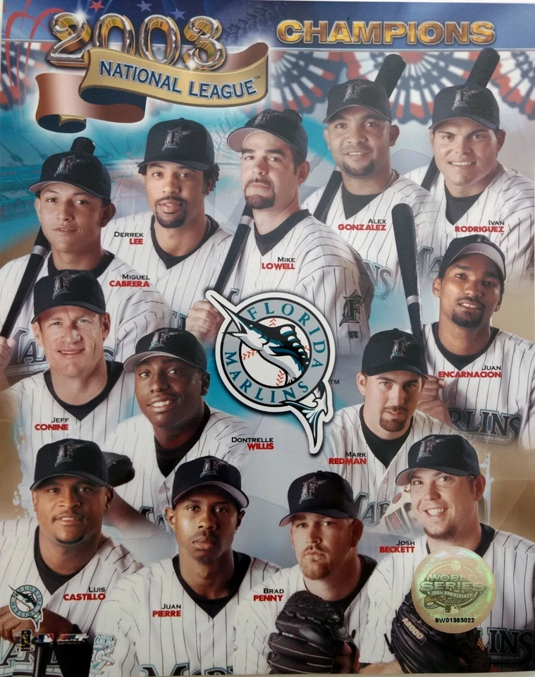 FLORIDA MARLINS 2003 NATIONAL LEAGUE Champions 8x10 Composite PHOTO - Image 1 of 1