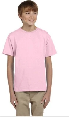 Camiseta Hanes Niños Niña Niño Cuello Redondo Juvenil ComfortBlend EcoSmart Rosa Pálido XL Foto 1 de 3