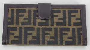 Fendi FF Wallet Brown & Tan 7.5" x 4" : Ships Free (16683) - Picture 1 of 14