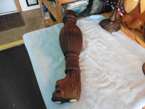 Antique hard Wooden Table Leg Chair  reclaimed 24" lions foot feet (I have 4) Cover